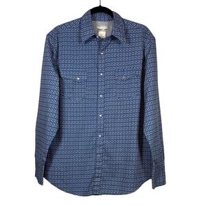 WRANGLER Pearl Snap Rancher Shirt, Paisley Print, Size Large